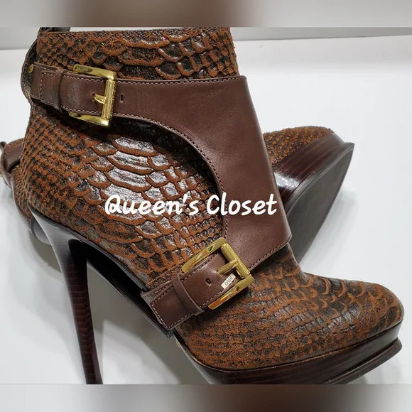 MICHAEL Michael Kors | Platform Snake Embossed Leather Ankle Booties | BRAND NEW - Picture 6 of 9